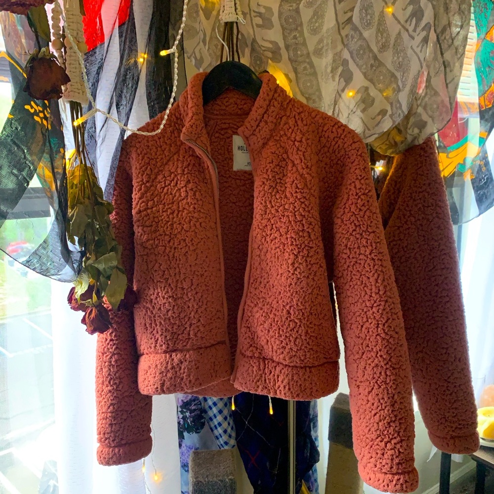 fuzzy soft pink jacket